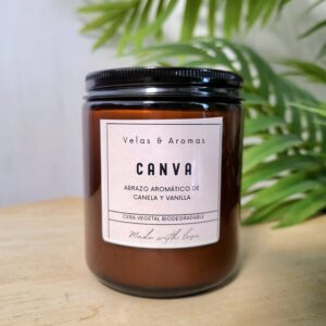 Vela Canva - Abrazo aromático de Canela y Vainilla