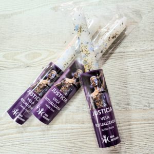 Vela ritualizada blanca “Justicia” | Justo Juez y equilibrio espiritual