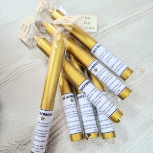 Vela de bujía dorada de la Prosperidad | Ritual de abundancia