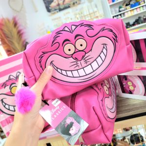 Neceser rosa mate Gato Cheshire con pompón