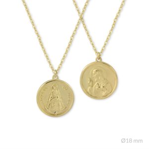 Medalla Virgen del Rocío y Corazón de Jesús – Chapada en oro