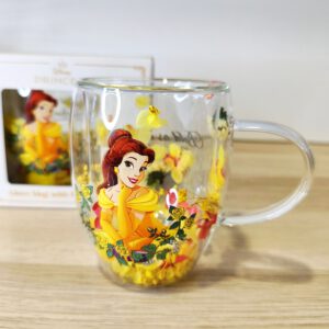 Taza Bella con Cristal doble y flores secas - Disney