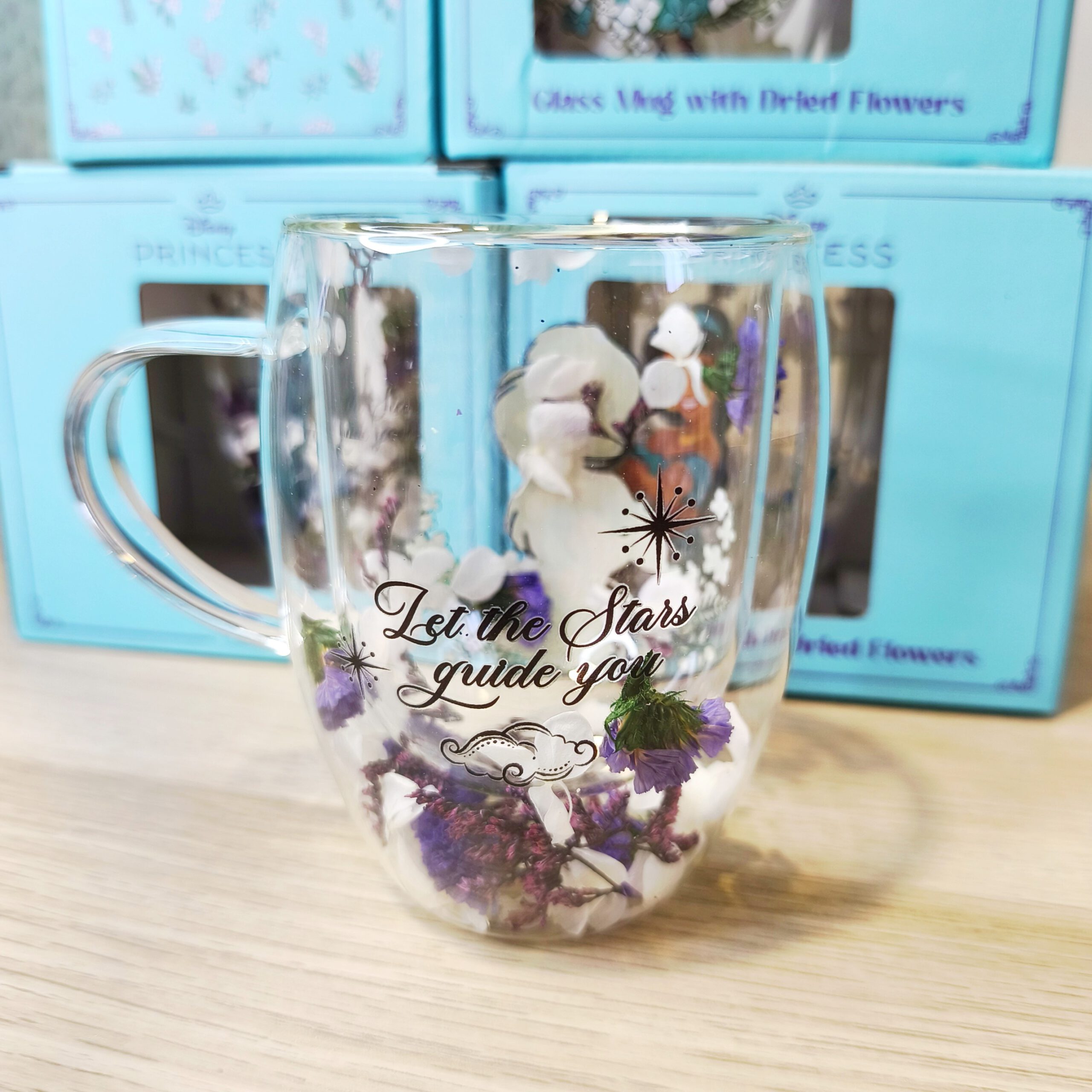 Taza de Cristal Doble Jasmine con Flores Secas - Imagen 2