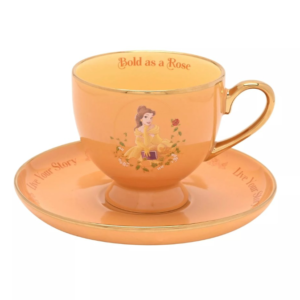 Taza con platillo Bella “Bold as a Rose” – Disney Princesas con caja regalo