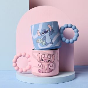 Taza Stitch y Ángel de Cerámica con Asa de Bolitas - Elegir