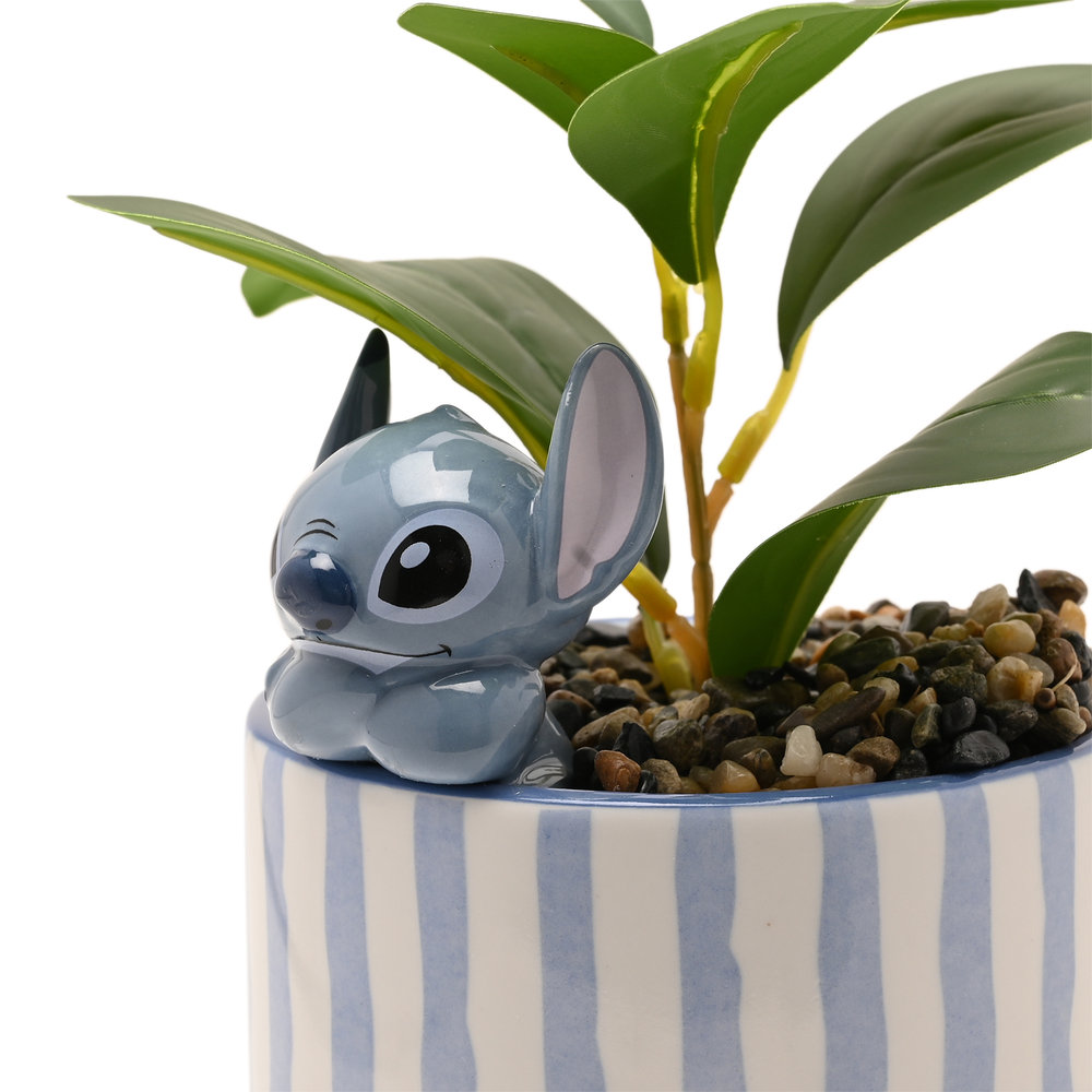 Maceta Stitch con planta artificial de cerámica decorativa - Imagen 2