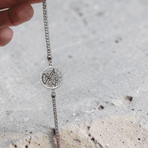 Pulsera de plata con tetragramatón y circonitas