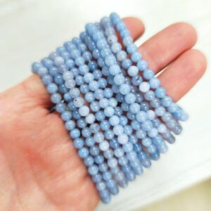 Pulsera de Cuarzo Azul 4mm – Calma y comunicación