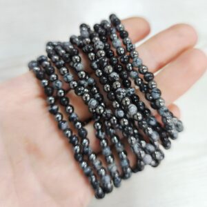 Pulsera de Hematita y Obsidiana Nevada 4mm – Protección y Coraje